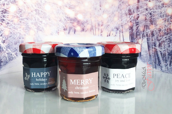 Minimalistic Christmas Mini Nutella Bottles