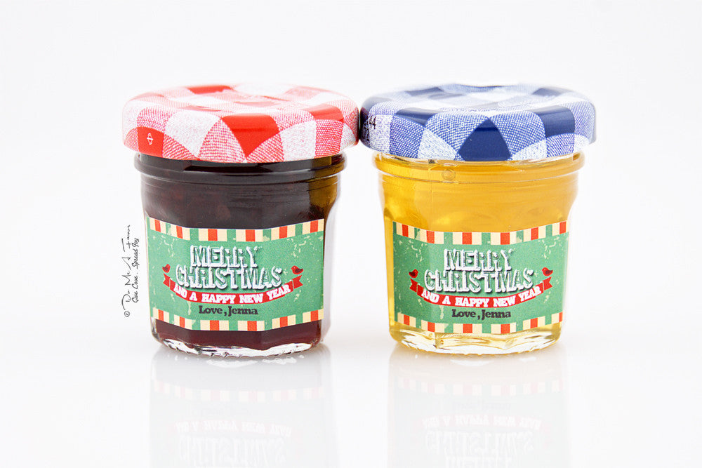 Christmas Greetings Labels Bonne Maman Jam/Honey