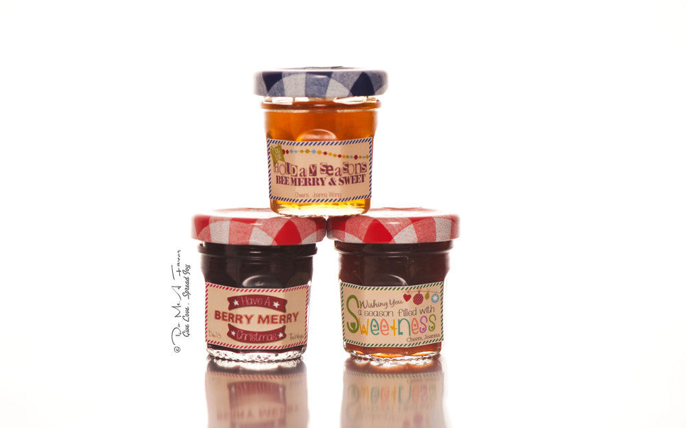 Christmas Greetings Labels Bonne Maman Jam/Honey